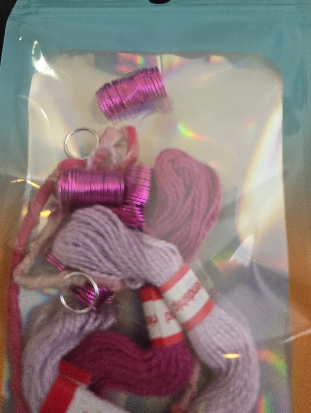 4/$15 Boho Dreadlock Hair Wrap Kit with Gold Accents - Magenta And Lilac